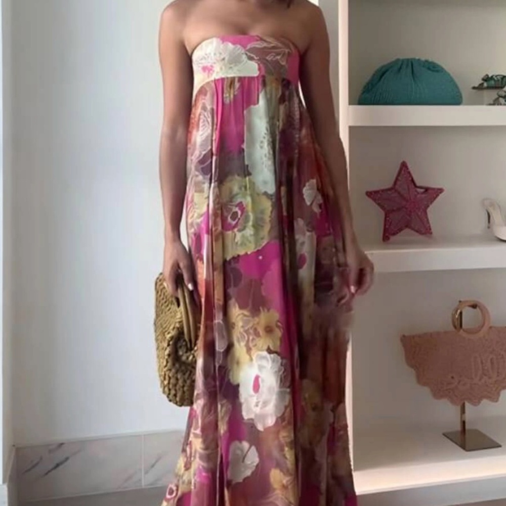 ZW Collection Floral Strapless Dress